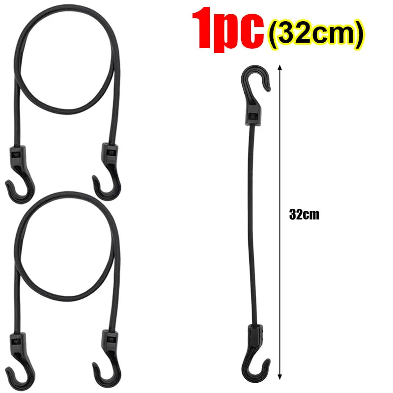 20/1pcs 32cm Strechable Bungee Cord with Hook Versatile Elastic Rubber Rope Cycling Luggage Binding Ropes Camping Accessories