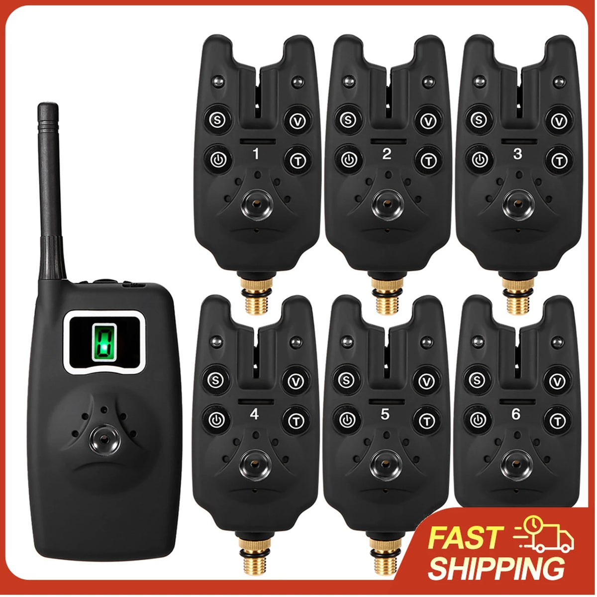 Fishing Alarm Kit Wireless Fishing Alarm Set LED Fishing Bite Alarms Receiver Set Night Fishing Supplies Wireless Bite Alarm
