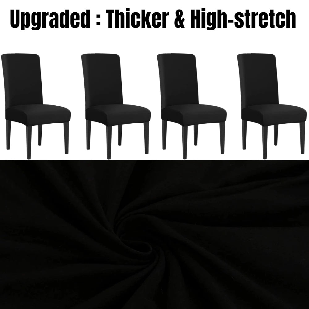 4Pc Set High Stretch Dining Chair Cover Elastic Slipcover Removable Non Slip Seat Protector for Living Room Home Kitchen Wedding