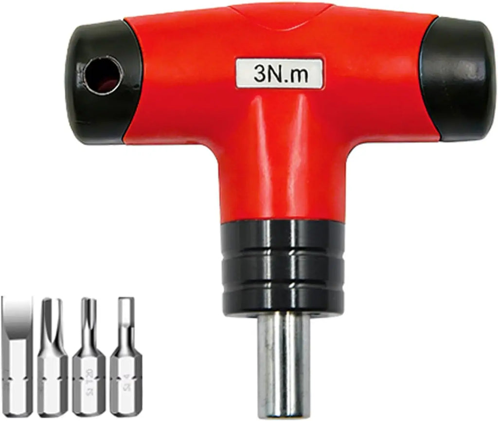 1- 6 N.M T-type Fixed Torque Scewdriver Preset Torque Wrench Tools with 4 Batch Heads 5% Accuracy 6.35mm