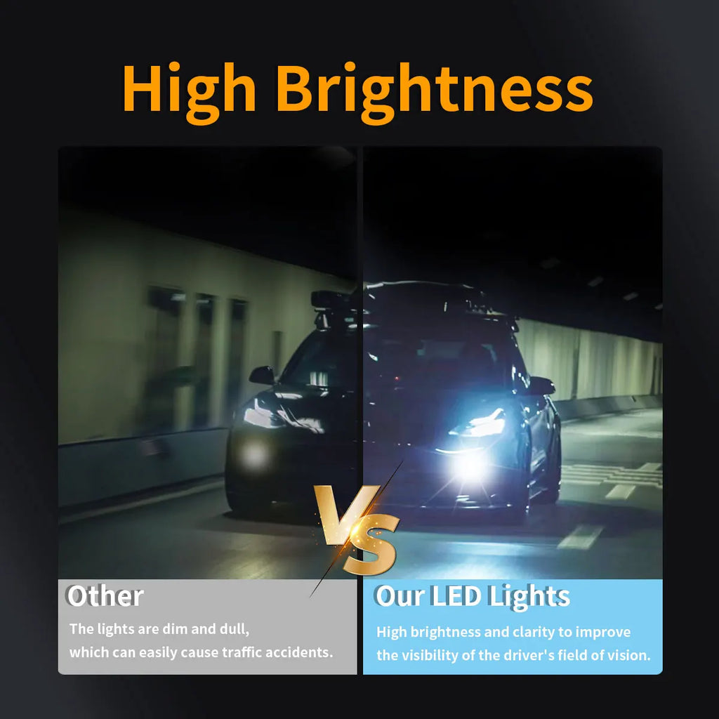 Big Power LED Lens Fog Lights Bulbs 2016LEDs 60SMD H11 H8 H9 H16EU 6000K White 9-48V 12V/24V Plug & Play for Car Fog Head Lights