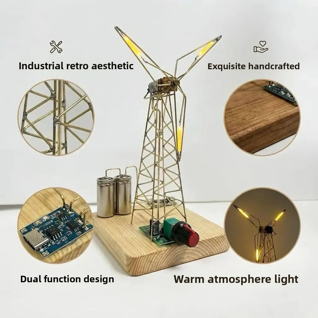 Windmill Light DIY Material Package, Desktop Decoration Glowing Ornaments, Super Atmospheric and Fun Gifts