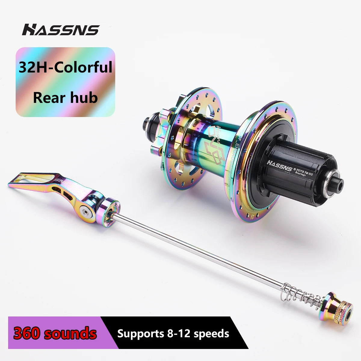 HASSNS DVO9 Hub 360 Sound Mtb Cube 32 Holes Bearing Hub Rear Bicycle Bushings Mountain Bike 9 Paws Noisy Cube 8-12 Speed Cycling