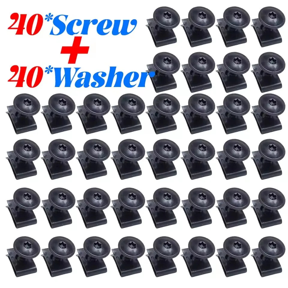 200/20pcs Car Self-tapping Screw Fasteners Auto Metal U-shaped Spacers Self-Tapping Screws Kit Car Modification Accessories