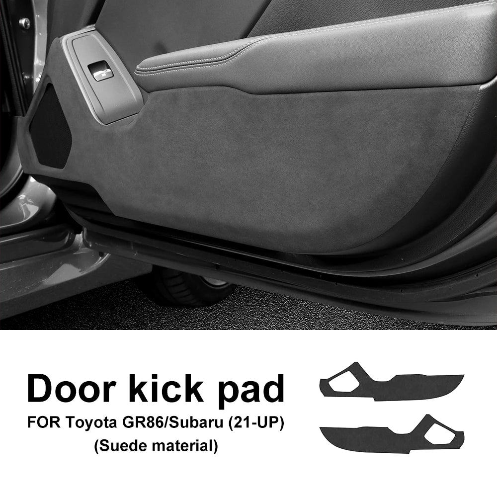 Suede For Subaru BRZ Toyota GR86 2021 2022 2023 2024 2025 Anti-kick Pad Sticker Leather Carbon Car Door Protection Accessories