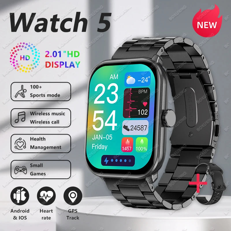New Men Women Smart Watch AMOLED HD Heart Rate Health Monitor Sports IP68 Waterproof Bluetooth Call Smartwatches For Android IOS