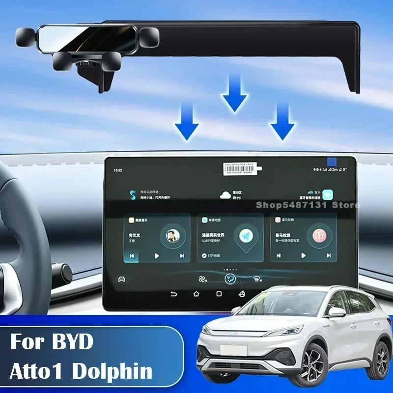 Car Phone Mount Phone Holder for BYD Atto1 Dolphin Atto 3 12.8/15.6Inch Screen Fixed Base Bracket Interior Accessories 2021-2023