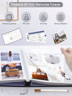 1pc Linen Photo Album Self Adhesive Scrapbook Album for 2x3 4x6 5x7 8x10 Pictures DIY Photo Book Birthday Gifts for Women Mom