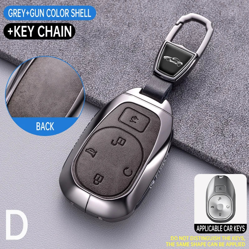 Car Zinc Alloy Key Case Holder Cover For GAC Trumpchi GS7 GS8 GM8 GS5 GA6 GM6 GN8 Empow J15 J16 2023 2022 5Buttons Key Shell