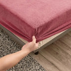Warm and Thick Elastic Fitted Sheets Adjustable Flannel Winter Mattress Cover Velvet Bed Linens, 150/180/200 Multi Sizes