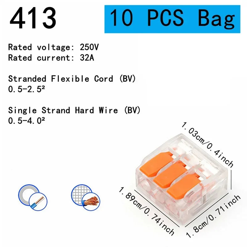 Quick connector, DIY wire connector (28-12 AWG), 2/3/4/5 ports, plug-in electrical connection terminal, mini cable terminal
