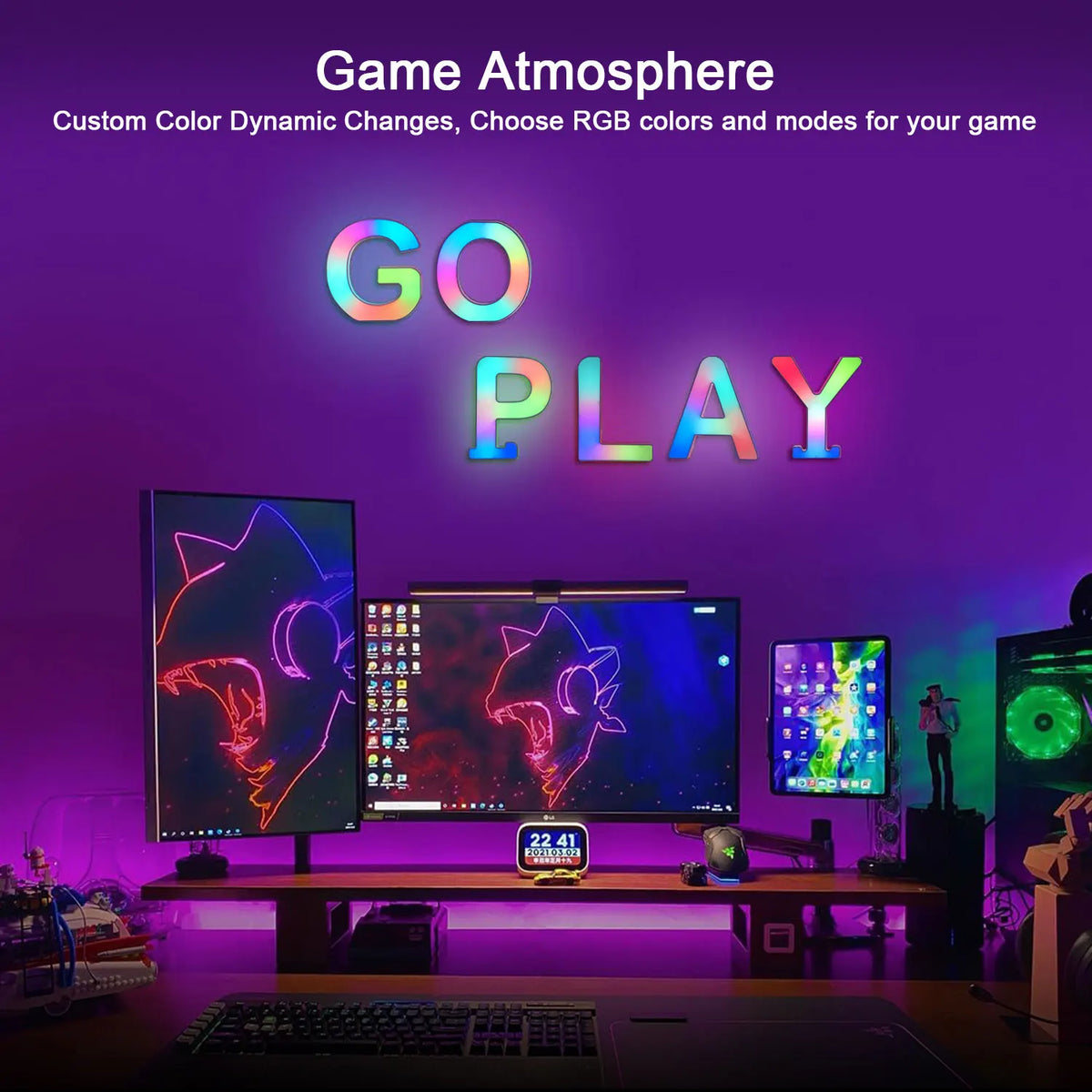 1PC Smart LED Letter Light - DIY RGB Marquee App Control Music Sync Indoor Sign Game Holiday Party Wedding Graduation Season A-Z