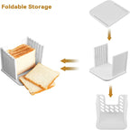 Foldable Bread Slicer Guide for Toast & Loaf Cutting Stand, Homemade Bread Slicing Tool