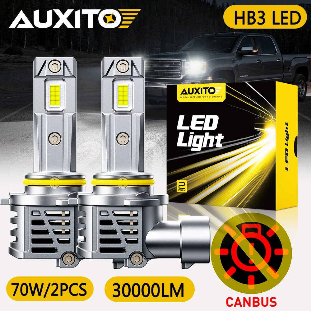 AUXITO 9005/HB3 LED headlight bulbs kit, 2pcs, 12V white, Canbus 70W 30000lm