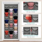 Hat Storage Holder Organizer 27 Clear Pockets Protect Hat Rack Door Hanging Holder Hanger Storage Rack for Baseball Caps Bedroom