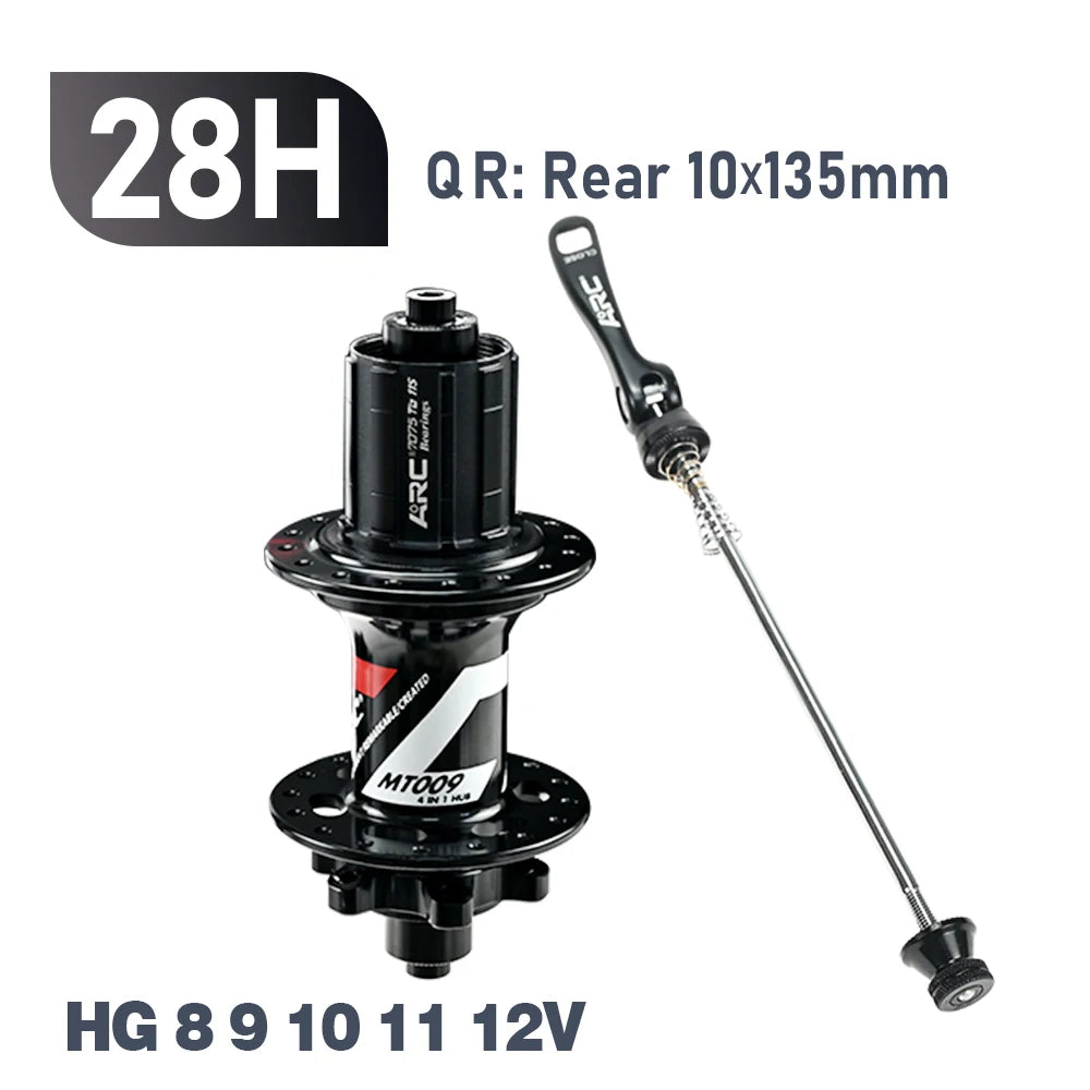 ARC MT009 Rear Hub 4in1 BOOST 10x135 12x142 12x148 MTB XC Gravel E Bike Bicycle Hub 28H 32H HG XD MS-Micro Spline 12V 6 Pawl