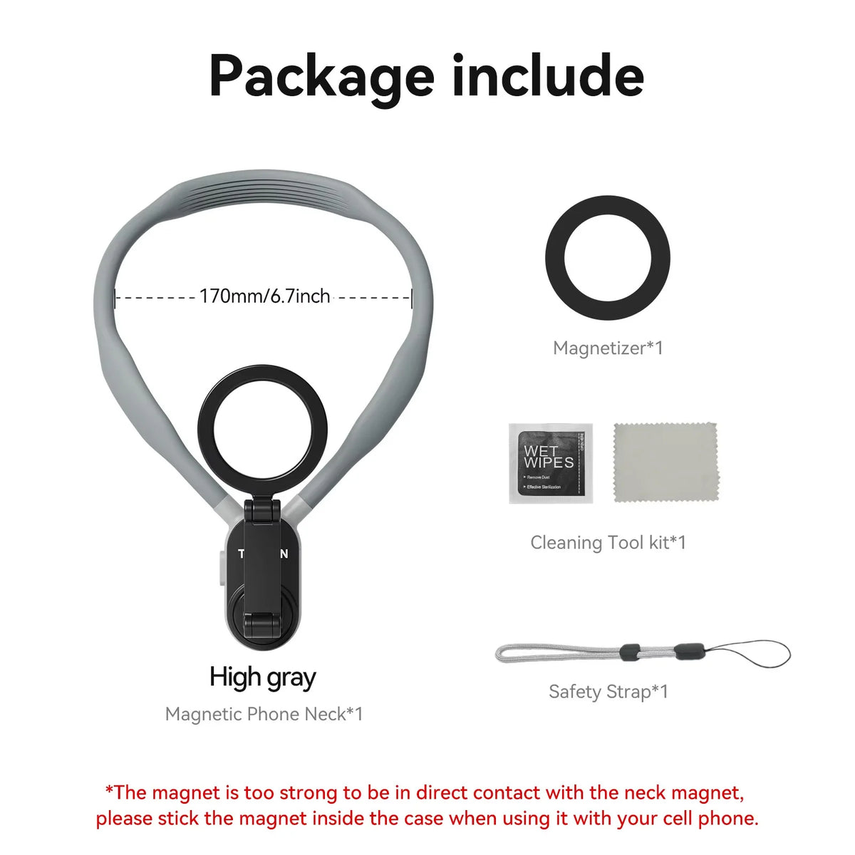 TELESIN Quick Release Magnetic Neck Mount Hold for Iphone 15 14 13 12 11 10 SAMSUNG XIAOMI Smart Phone Accessories