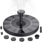 Solar Floating Water Fountain Pump with 8 Nozzles, 13cm/16cm/18cm for Bird Bath Pond