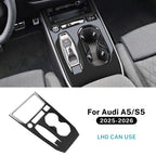 Real Soft Carbon Fiber Sticker for Audi A5 S5 B10 A6 e-tron 2025 2026 RHD LHD Automatic/AT Car Gear Shift Panel Accessories