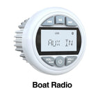 White Marine Stereo Boat Radio Bluetooth IPX5 Waterproof FM AM With Speaker Digital Media Audio For Yacht ATV UTV RV Golf Cart