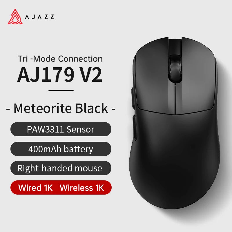 AJAZZ AJ179 PRO PAW3395 Wireless Gaming Mouse with RGB Charging Base 26000DPI Lightweight Ergonomic Mouse for PC Gamer Laptop