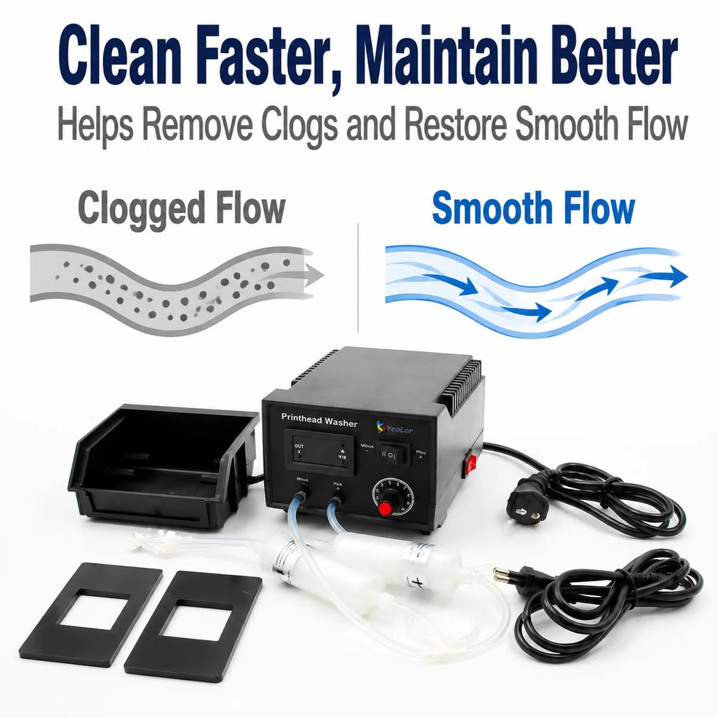 DTF Printhead Washer Cleaner Flush Machine Clean Kit Flusher For Epson L1800 L805 1390 XP600 DX6 i3200 Print Head Unclog Unblock
