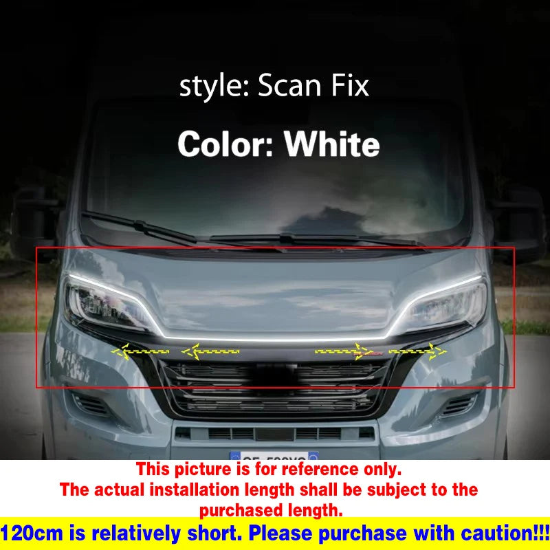 Headlight Led Lamp DRL 12V For Fiat Ducato 2014-2021 Daytime Running Light With Start Scan Car Decorative Atmosphere Lamps DRL