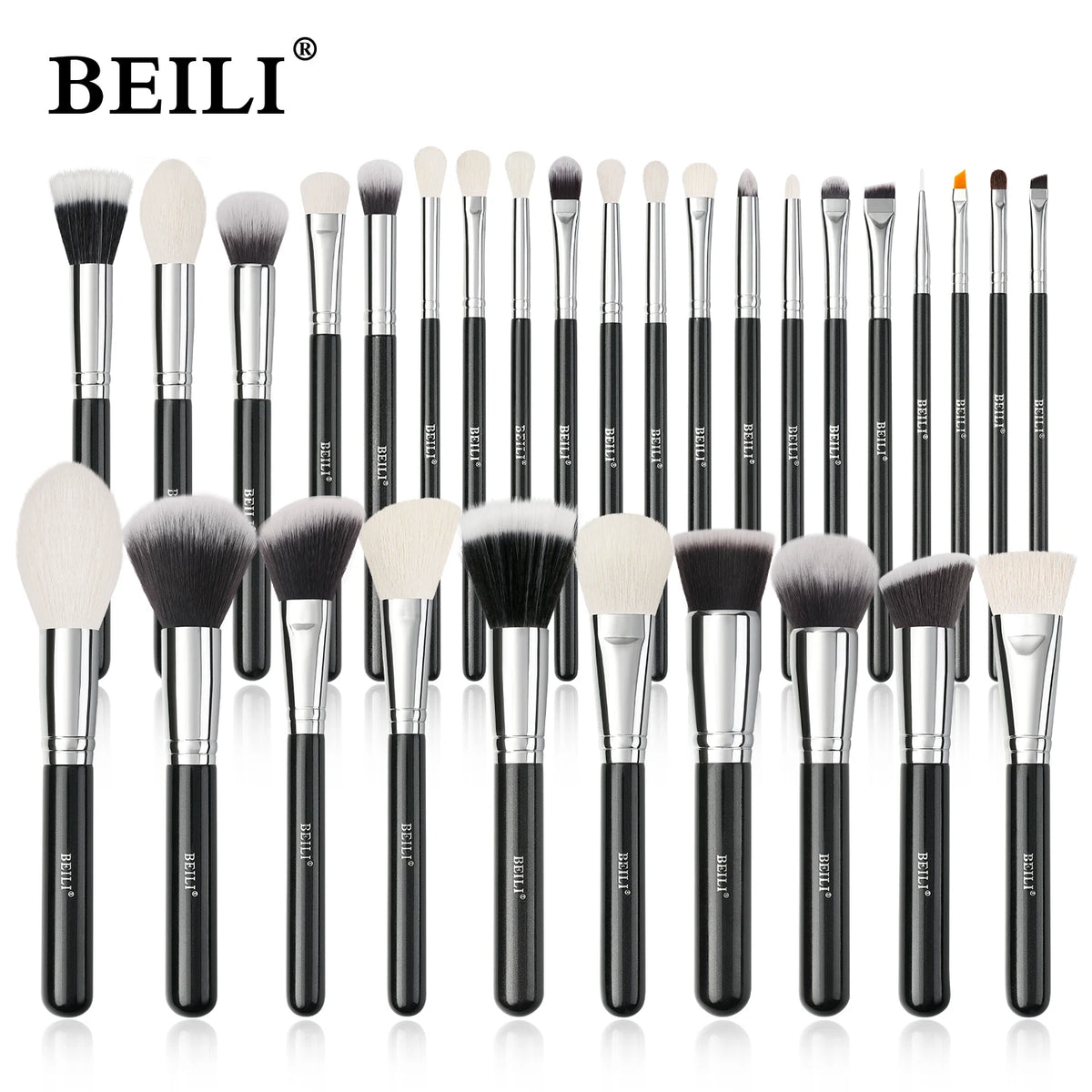BEILI Black Makeup brushes set Professional Natural goat hair brushes Foundation Powder Contour Eyeshadow make up brushes
