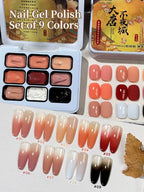 9Colors Jillradia Patting Glue Smudge Canned High Saturation Popular Semi-Solid Nail Polish Glue Women's Salon Manicure DIY