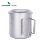 Boundless Voyage 420ml Titanium Mug with Strainer & Lid Lightweight Camping Single Layer Tea Cup with Filter Outdoor Drinkware