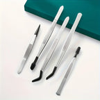 Stainless Steel Tweezers High-End Stainless Steel Plastic-Coated Tweezers For Eyelash Extension Assistance Coin Stamp Clips