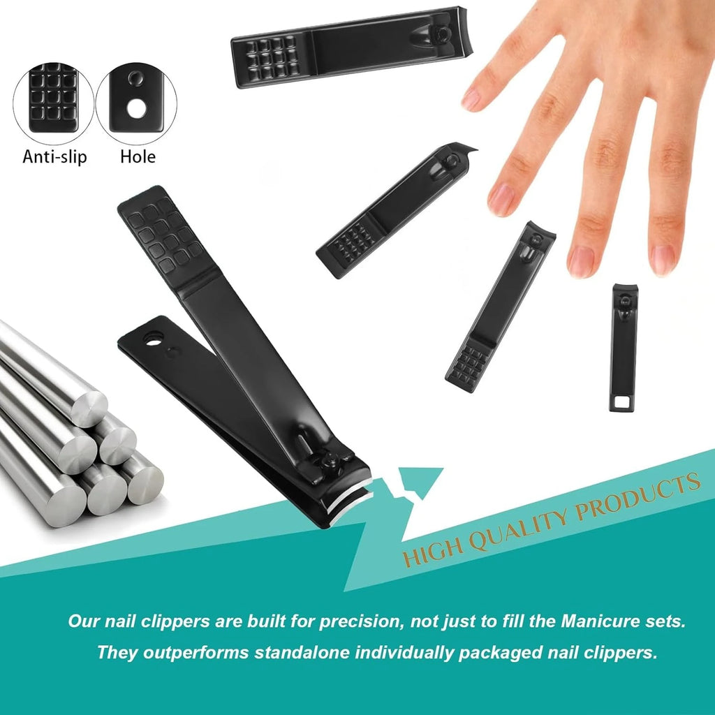 Nail Clippers Set 26 Piece Manicure Set & Pedicure Kit Stainless Steel Fingernail & Toenail Clipper Cutters Nail Care Tools