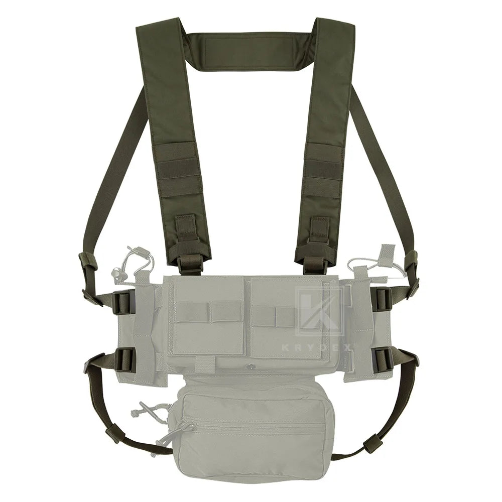 KRYDEX Micro Fight Fat Strap H Harness For MK3 MK4 D3CRM Chest Rig Spiritus Style Shoulder & Back Strap With Male Female Buckle