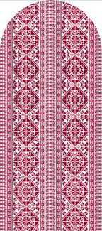Red Embroidered Hibiscus Pattern Arched Background Cover for Birthday Bride Shower Decoration Photography Background
