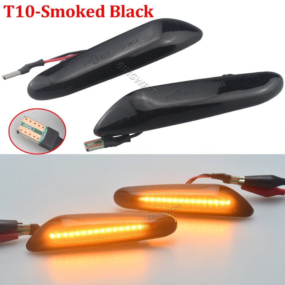 Smoke Lens Dynamic Flowing LED Turn Signal Side Marker Light Blinker Lamp For BMW E90 E91 E92 E93 E60 E87 E82 E46 Accessories