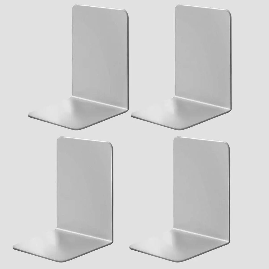 8 Pieces Bookends,Clear Bookends for Shelves,Heavy Duty Book Ends andDesktop Organizer,Book Stopper for Books/Movies/CD