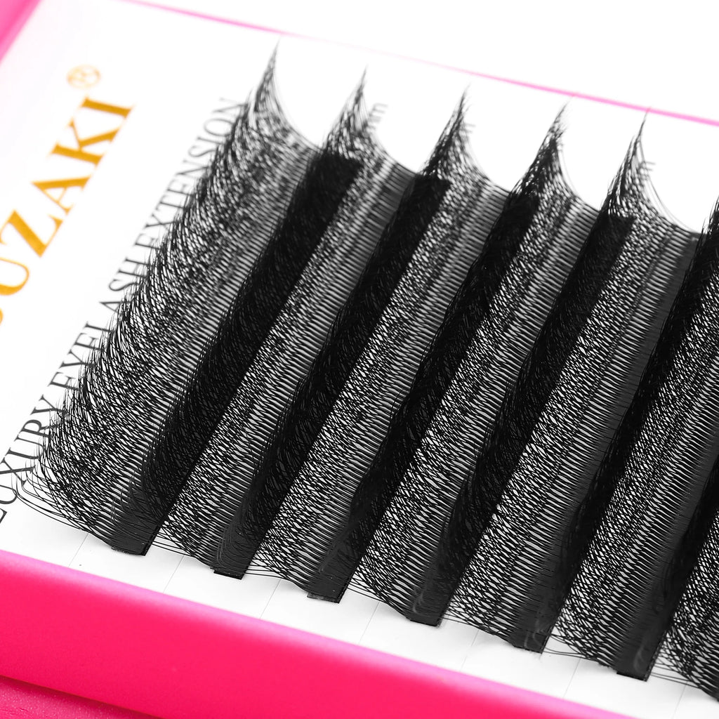 XIUSUZAKI 5 Trays/lot 5DW Lashes Extensions Matte Black W Shaped Premade Volume Fans False Eyelashes Extensions Makeup Tools