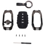 ZincAlloy Key Case Round Buckle Key Pouch Mecha Style Key Fob Cover Car Supplies For Toyota Tacoma 2024-2026 Toyota Tundra 2022+
