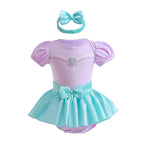 Infant Baby Girl Jumpsuit Dress Little Girl Princess Romper Dress With Headbands Kids Clothes Size 70-80-90-100