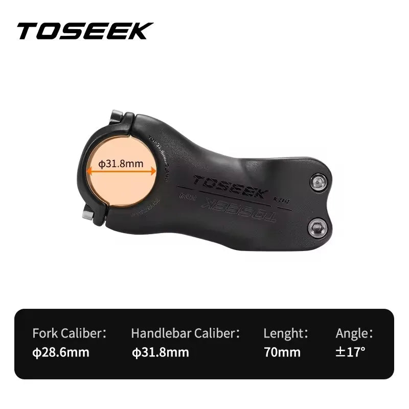TOSEEK K04 Black Matte Carbon Fibre Stem MTB Bike Road Mountain Bicycle Stem 31.8mm Handlebar Stems 70/80/90/100/110/120/130mm