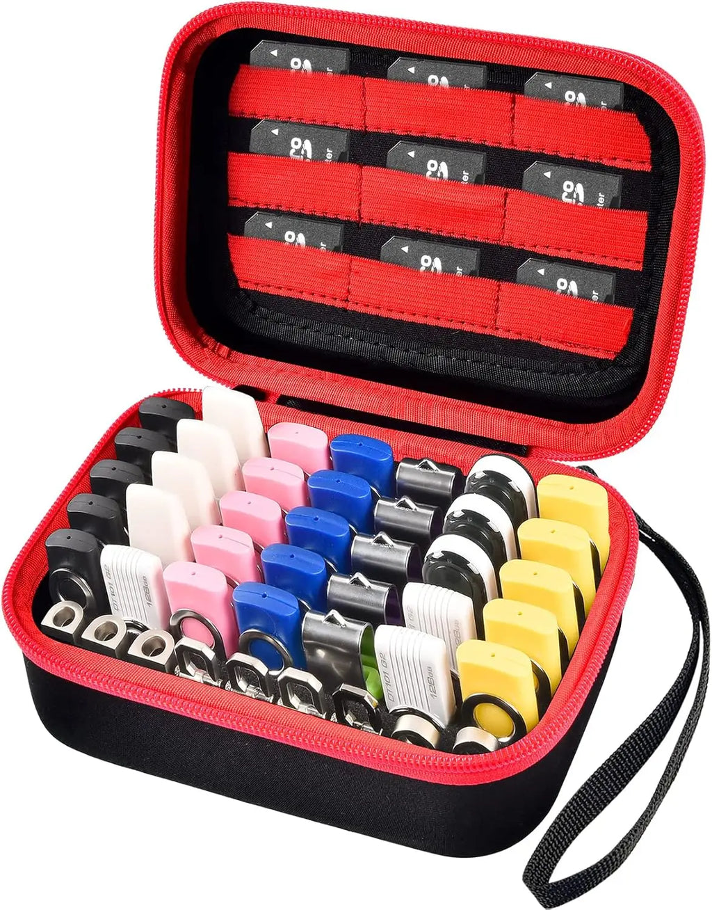 USB Flash Drive Case, Thumb Drive, Memory Card SD SDXC SDHC Card Holder Organizer,Electronic Accessories Storage Bag for SanDisk