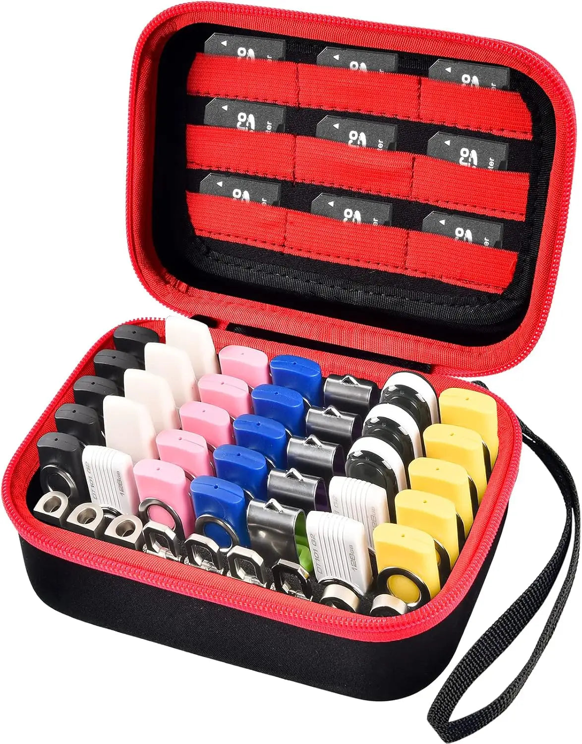 USB Flash Drive Case, Thumb Drive, Memory Card SD SDXC SDHC Card Holder Organizer,Electronic Accessories Storage Bag for SanDisk