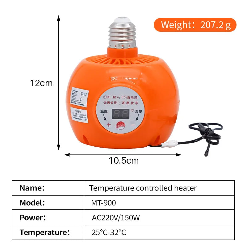 New 220V 150W Heating Lamp Thermostatic Temperature Controller Heater Farm Animal Warm Light For Chicken Piglet Dog Pet