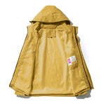 JNLN Unisex Waterproof Hiking Jacket With Detachable Hood Lightweight Windproof Coat Breathable Raincoat for Camping Climbing