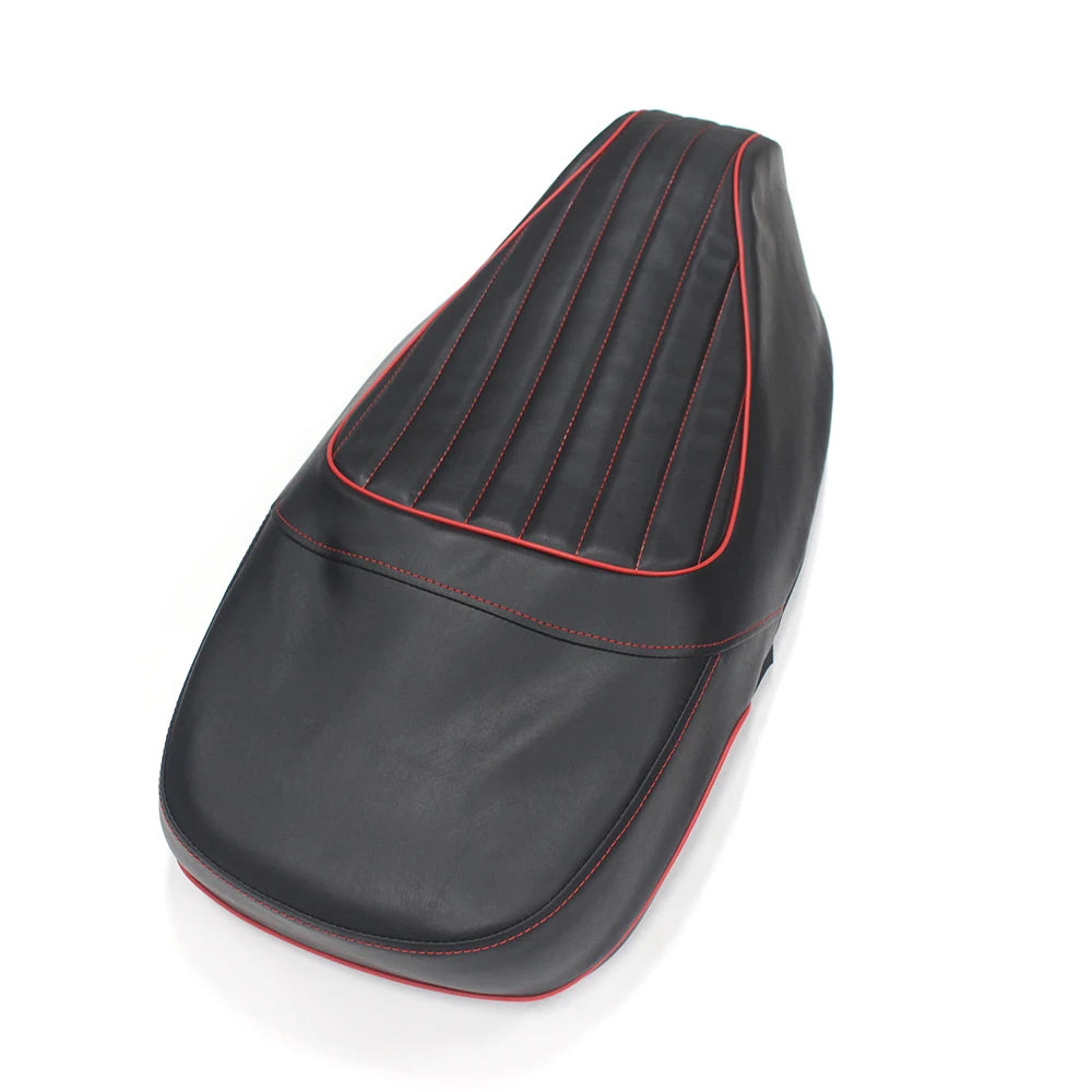 Pokhaomin Black/Red Saddle Leather Seat Cover for Vespa GTS300 GTS 125 150 250 300