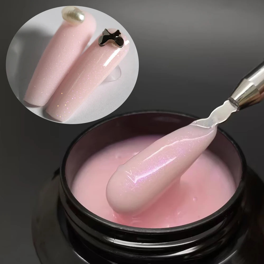 Jillnails 50g Self Leveling Medium Gel 50ml Milky Pink  White Gel Builder for Nails Extension Nail Building