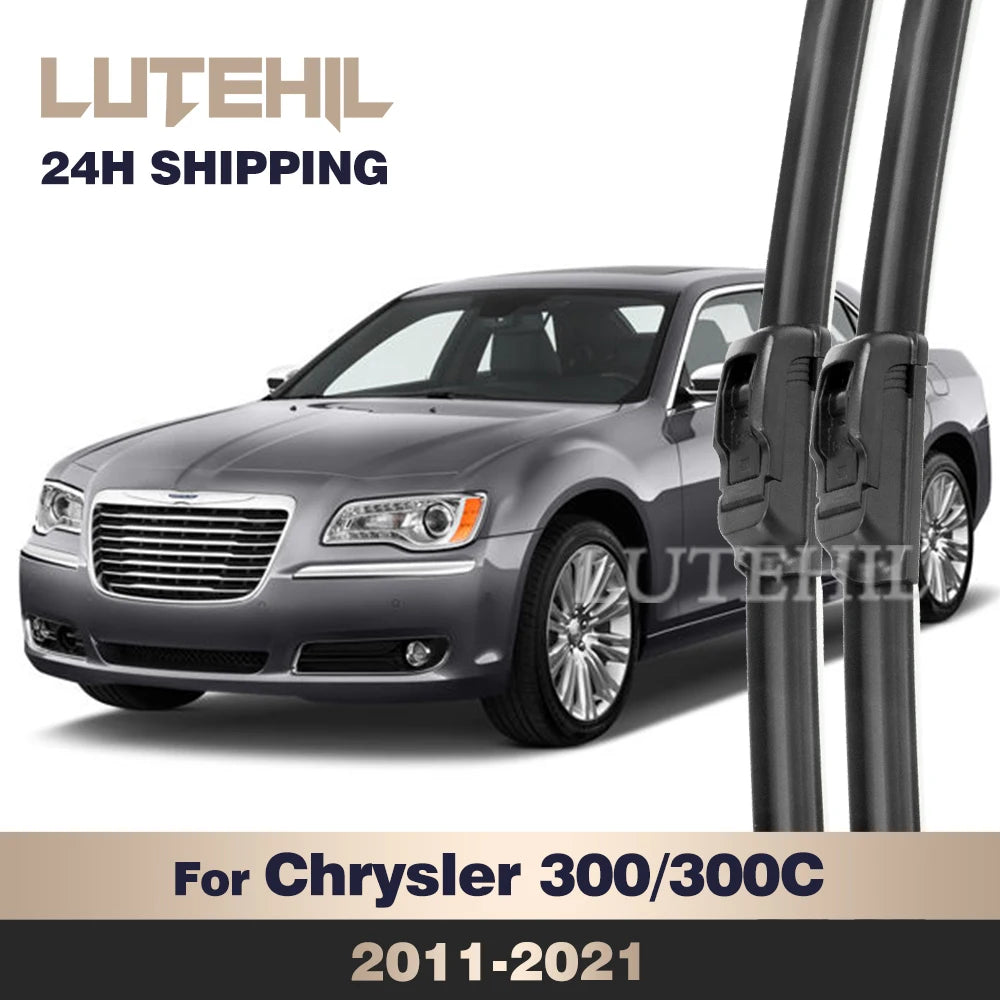 Front windshield wiper blades 24in + 21in for Chrysler 300/300C 2011-2021, 2pc