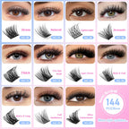 YUANZHIJIE Individual Eyelashes Makeup Cilios Cluster Eyelash Extension Wispy C/D Curling Volume Black Soft False Eyelash Makeup