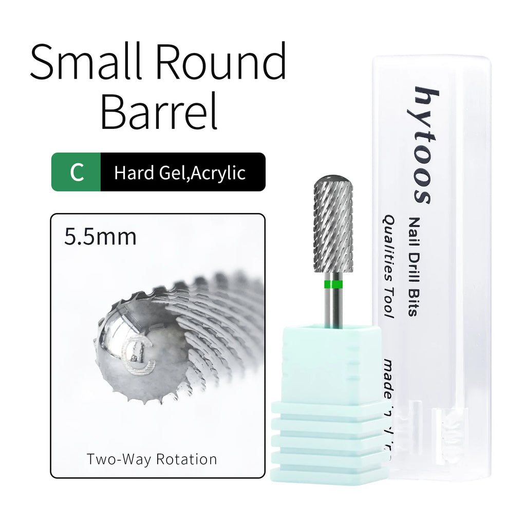 HYTOOS 5.35mm Safety Barrel Nail Drill Bit – Pro Gel Polish Removal Bit for Electric Nail Files Fast & Safe Acrylic & Poly Gel
