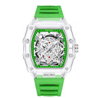 UTHAI BK134 Fashionable Men watch barrel shaped transparent waterproof quartz watch sports clock gift watches for man